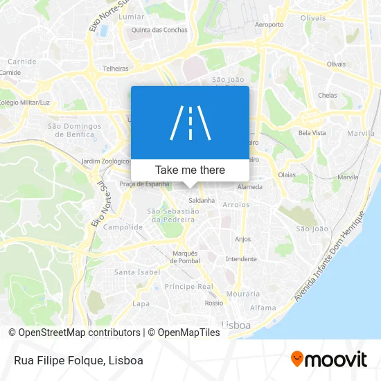 Rua Filipe Folque map