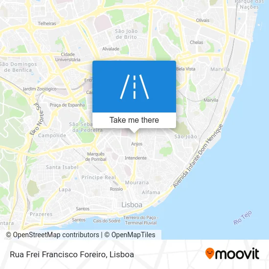 Rua Frei Francisco Foreiro map