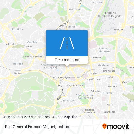 Rua General Firmino Miguel mapa