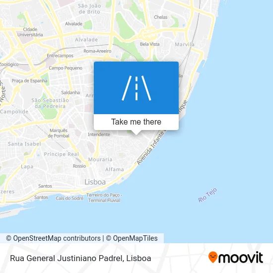 Rua General Justiniano Padrel map