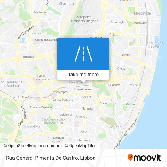 Rua General Pimenta De Castro map