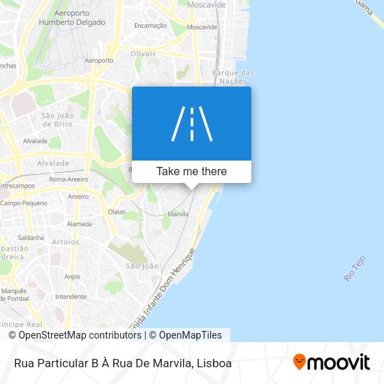 Rua Particular B À Rua De Marvila mapa