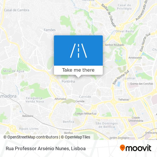 Rua Professor Arsénio Nunes mapa