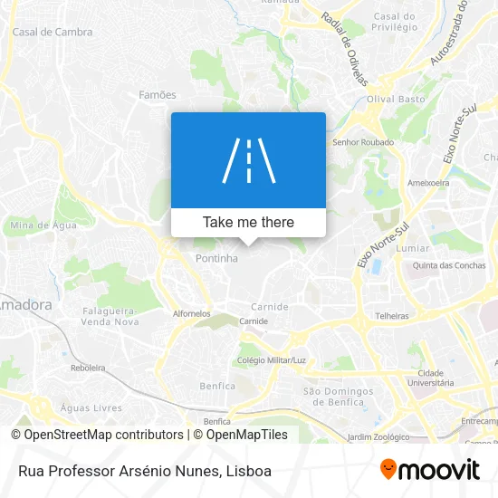 Rua Professor Arsénio Nunes map