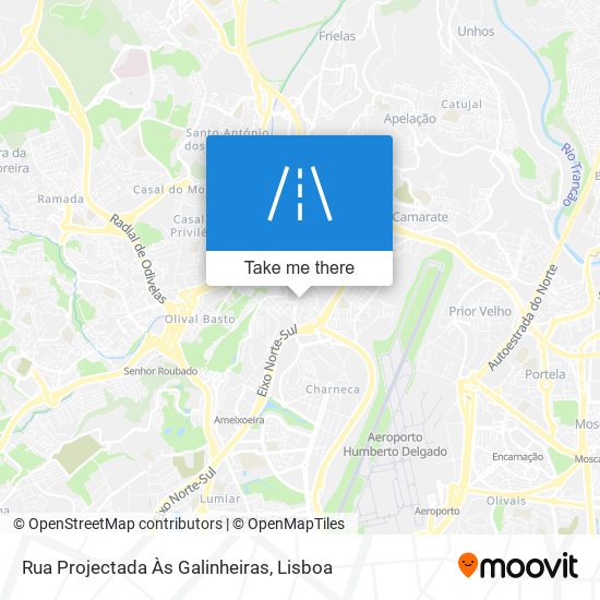 Rua Projectada Às Galinheiras mapa