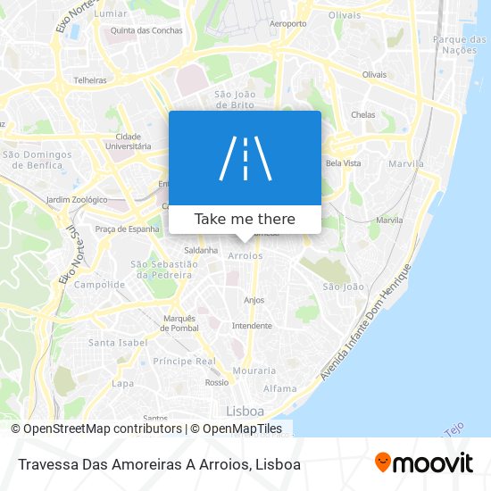 Travessa Das Amoreiras A Arroios mapa