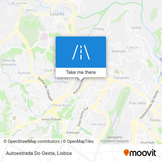 Autoestrada Do Oeste mapa