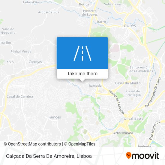 Calçada Da Serra Da Amoreira mapa