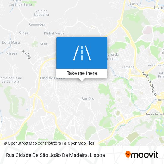 Rua Cidade De São João Da Madeira mapa
