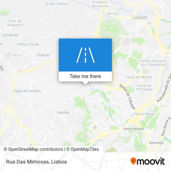 Rua Das Mimosas map