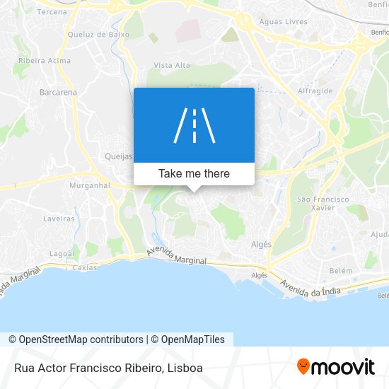 Rua Actor Francisco Ribeiro map