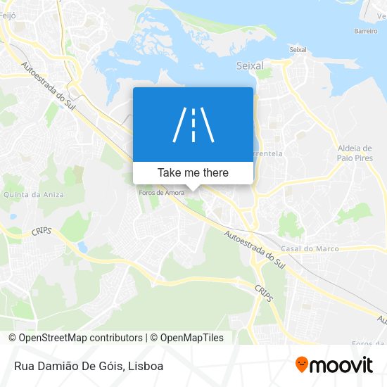Rua Damião De Góis mapa