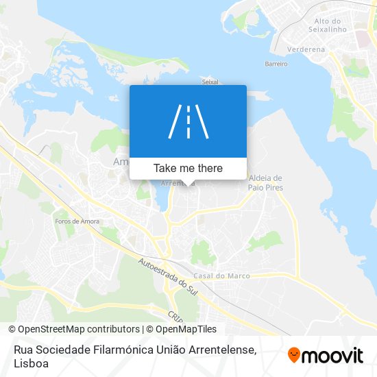 Rua Sociedade Filarmónica União Arrentelense mapa