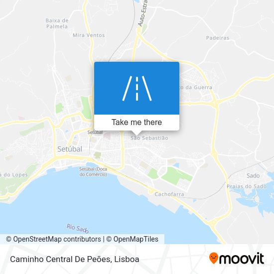Caminho Central De Peões mapa