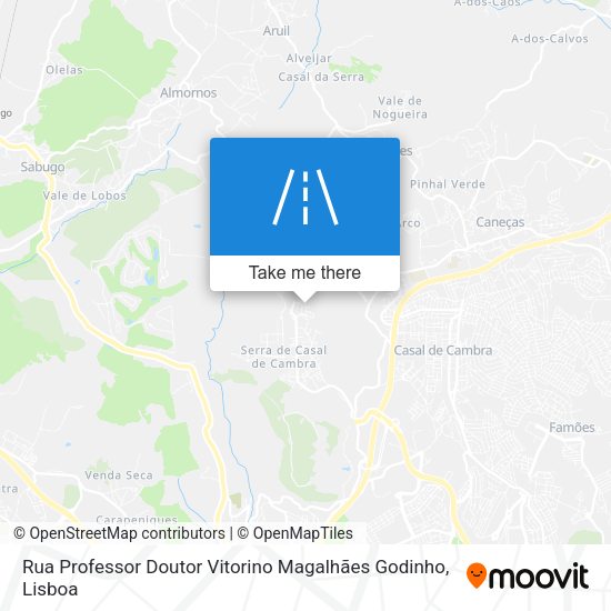 Rua Professor Doutor Vitorino Magalhães Godinho map