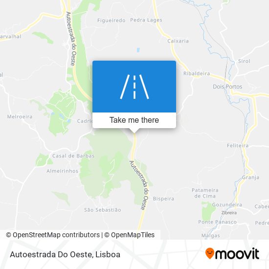 Autoestrada Do Oeste mapa