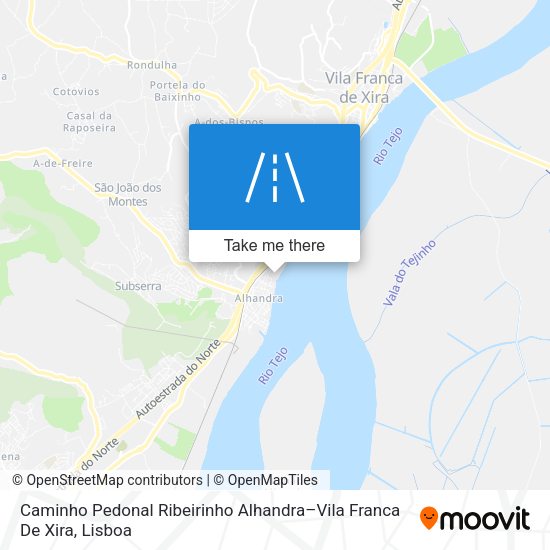 Caminho Pedonal Ribeirinho Alhandra–Vila Franca De Xira map