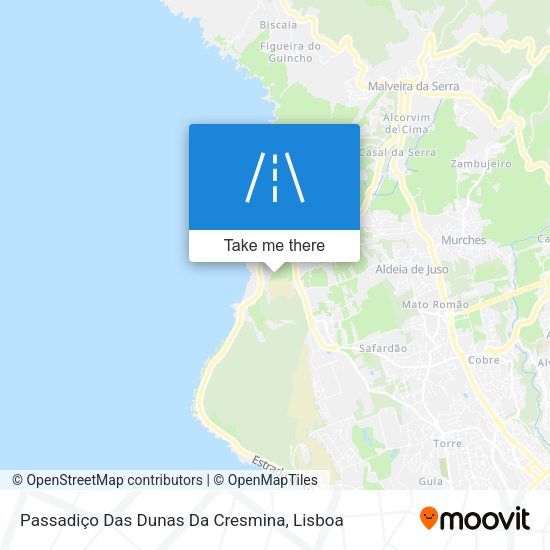 Passadiço Das Dunas Da Cresmina mapa