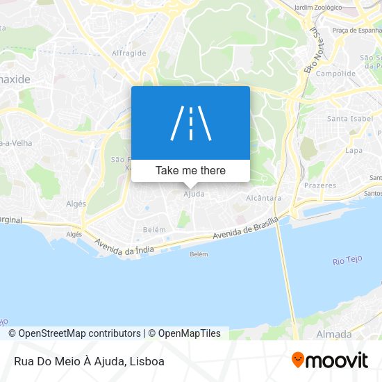 Rua Do Meio À Ajuda mapa