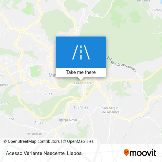 Acesso Variante Nascente mapa