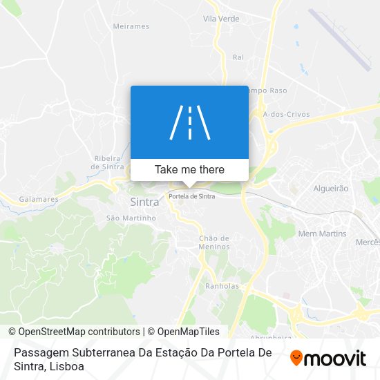 Passagem Subterranea Da Estação Da Portela De Sintra mapa