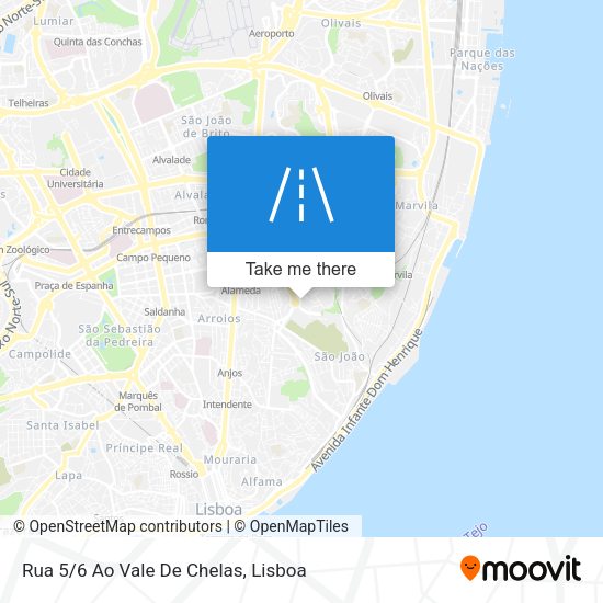 Rua 5/6 Ao Vale De Chelas mapa