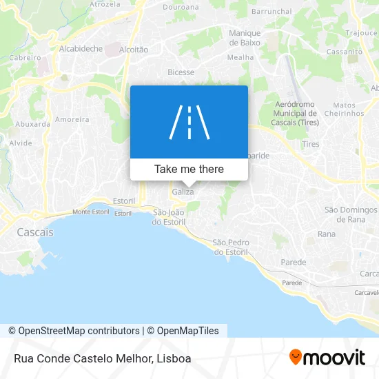 Rua Conde Castelo Melhor map