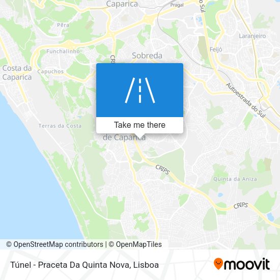 Túnel - Praceta Da Quinta Nova map