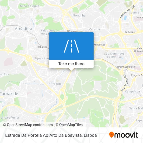 Estrada Da Portela Ao Alto Da Boavista map
