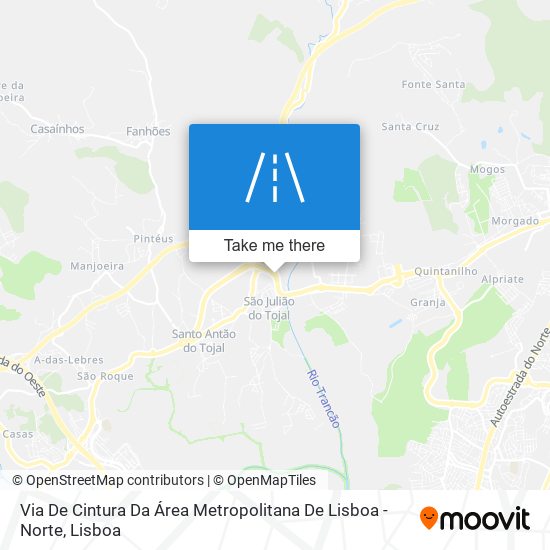 Via De Cintura Da Área Metropolitana De Lisboa - Norte mapa