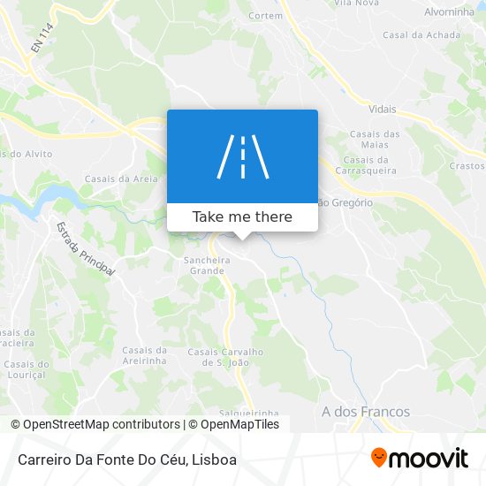 Carreiro Da Fonte Do Céu mapa