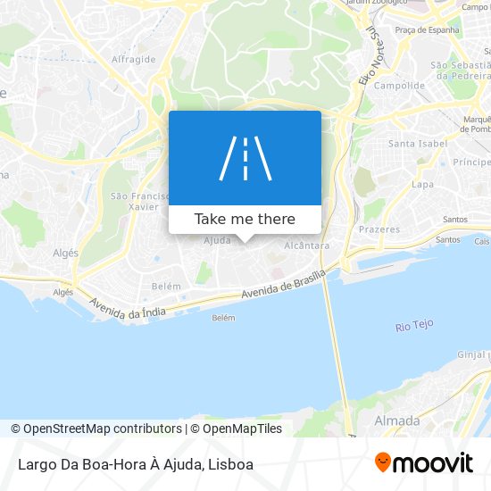 Largo Da Boa-Hora À Ajuda mapa