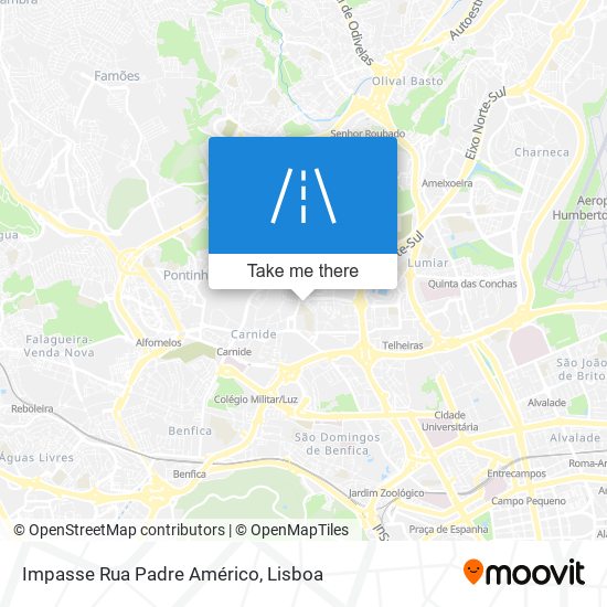 Impasse Rua Padre Américo mapa