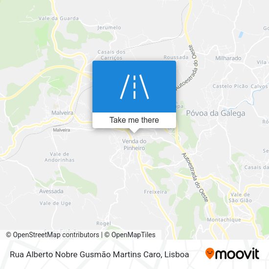 Rua Alberto Nobre Gusmão Martins Caro map
