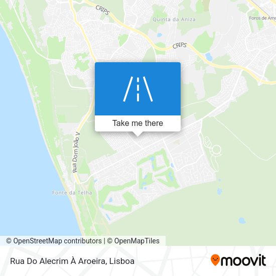 Rua Do Alecrim À Aroeira map