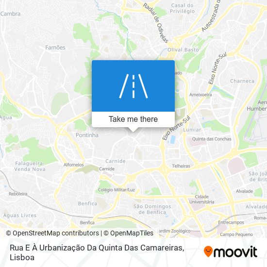 Rua E À Urbanização Da Quinta Das Camareiras map