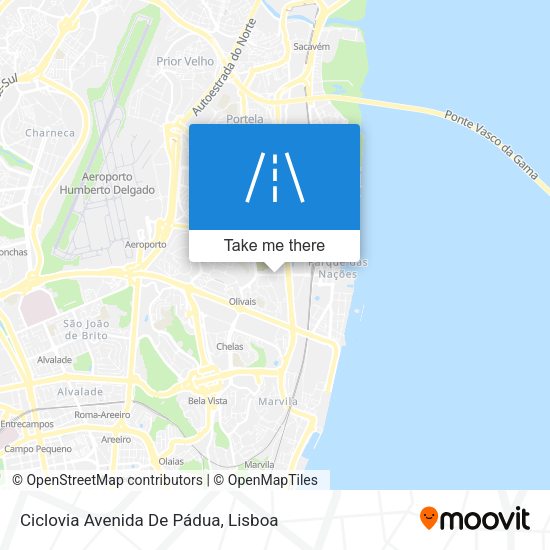 Ciclovia Avenida De Pádua map