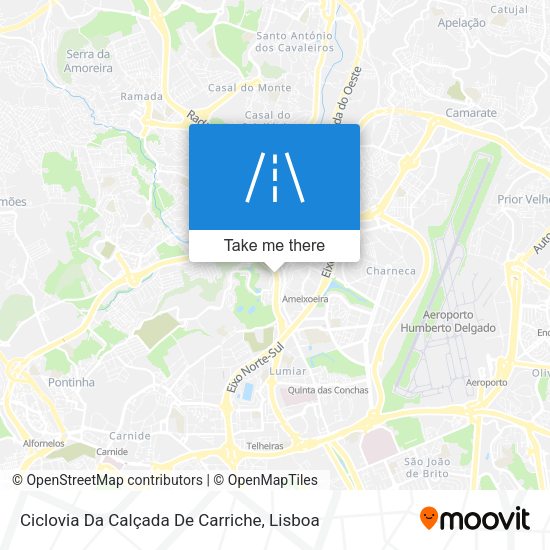 Ciclovia Da Calçada De Carriche map