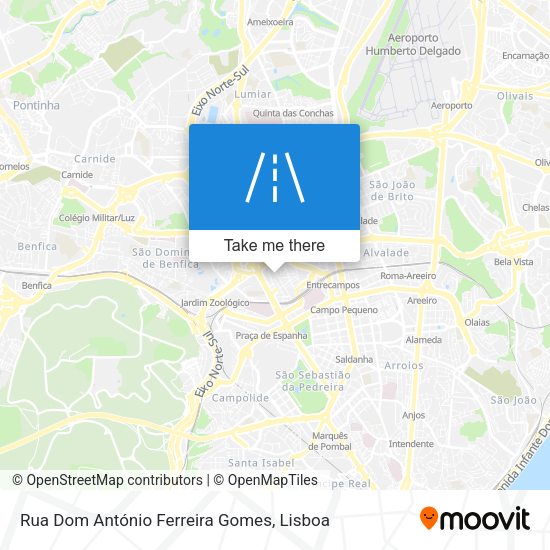 Rua Dom António Ferreira Gomes mapa