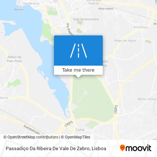 Passadiço Da Ribeira De Vale De Zebro map