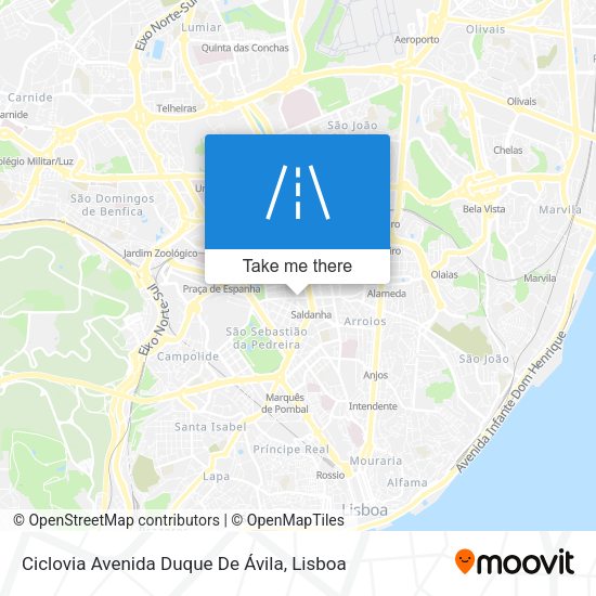 Ciclovia Avenida Duque De Ávila mapa