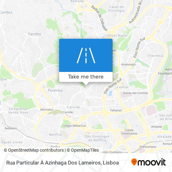 Rua Particular À Azinhaga Dos Lameiros mapa