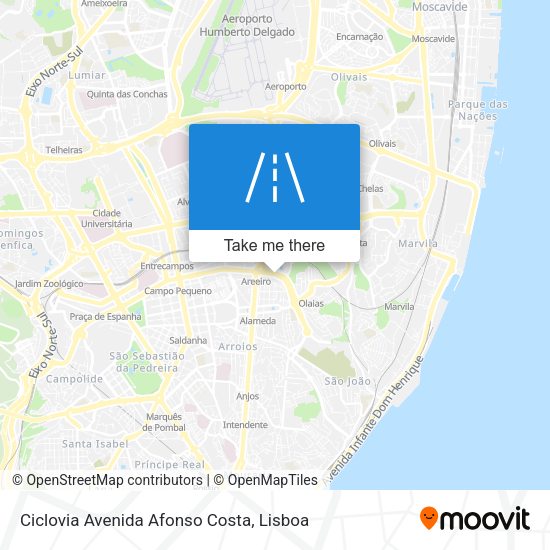 Ciclovia Avenida Afonso Costa map