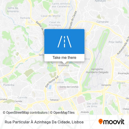 Rua Particular À Azinhaga Da Cidade mapa