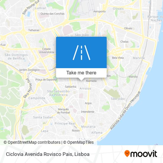 Ciclovia Avenida Rovisco Pais map