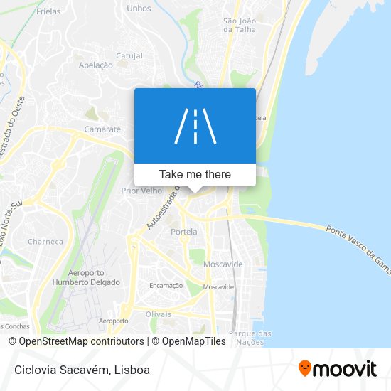 Ciclovia Sacavém mapa