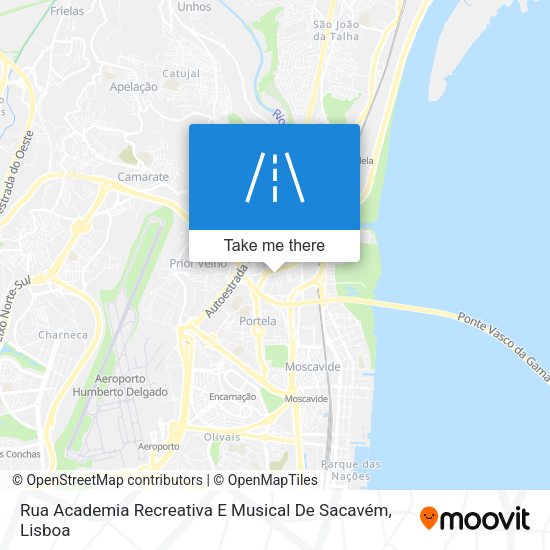Rua Academia Recreativa E Musical De Sacavém mapa