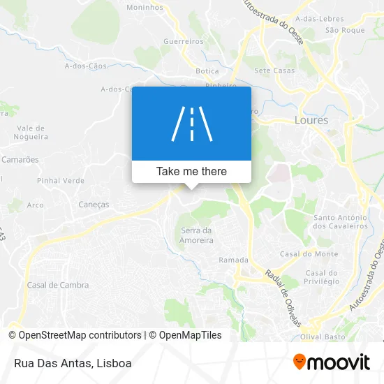 Rua Das Antas map