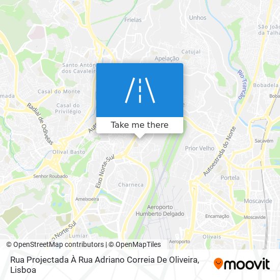 Rua Projectada À Rua Adriano Correia De Oliveira mapa