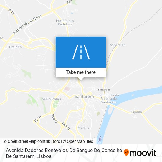 Avenida Dadores Benévolos De Sangue Do Concelho De Santarém map